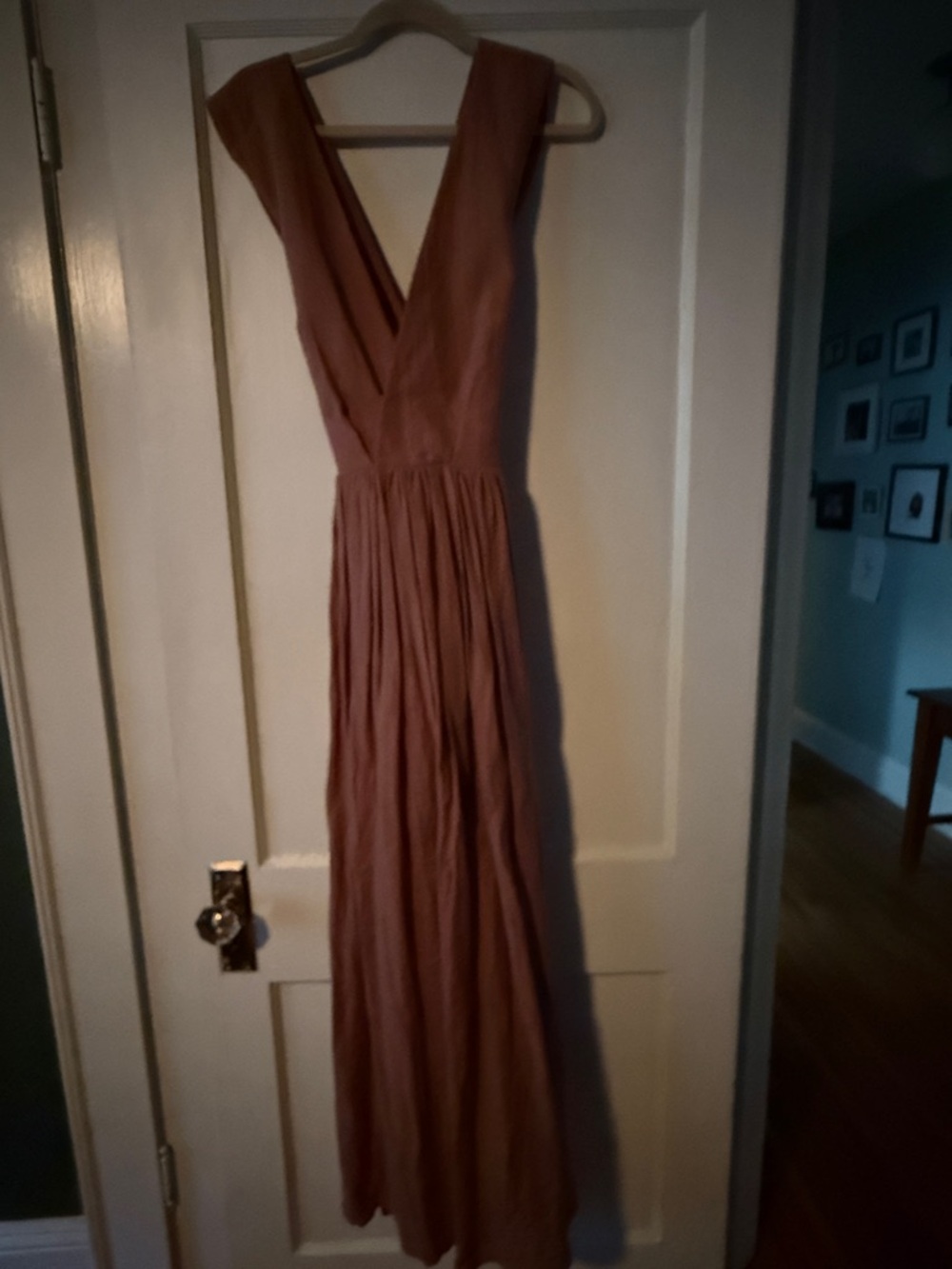 Sleeveless V-Neck Maxi Dress in Sold Out Color SABLE